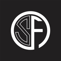sf logo with circle rounded negative space design vector image