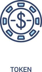 token concept 2 colored icon simple line element vector image
