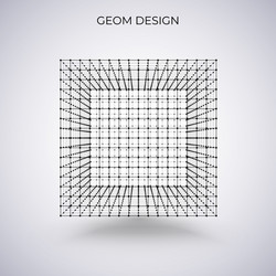 3D Wireframe Cube Technology vector image