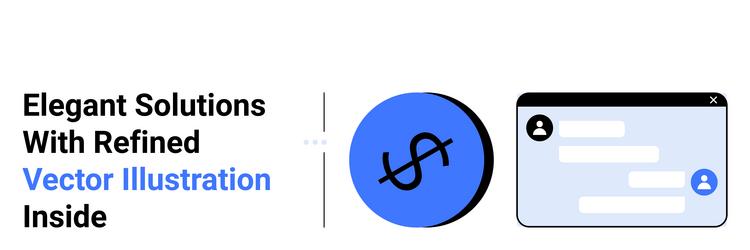 dollar sign icon and chatbox interface with user vector image