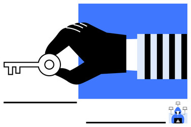 hand holding key symbolizing access and security vector image