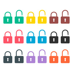 set of lock classic design icon keyhole web vector image