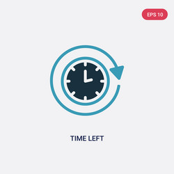 two color time left icon from tools and utensils vector image
