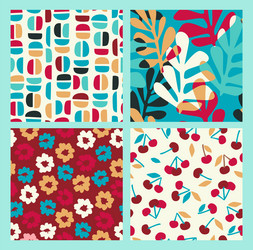 abstract collection of seamless patterns vector image