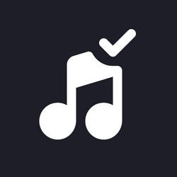 Confirmed music white pixel perfect solid ui icon vector