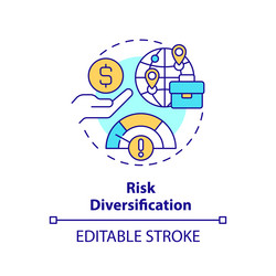 Linear risk diversification icon fdi concept Vector Image