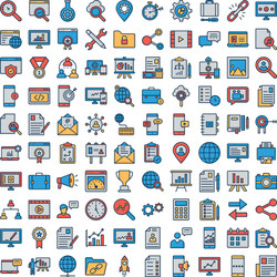 digital system icons set every single icon vector image