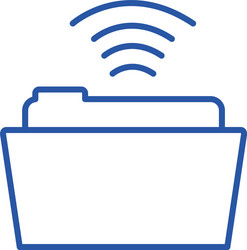 isolated file and wifi line style icon vector image
