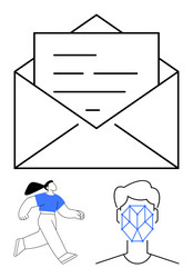 large envelope with letter running person vector image
