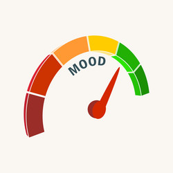 mood measuring device with arrow and scale vector image