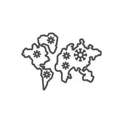 spreading world map related thin line icon vector image