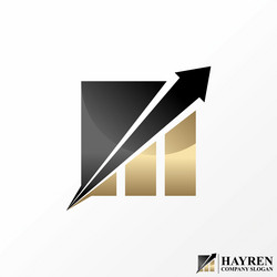 stock arrow up and graph chart bar rectangular vector image