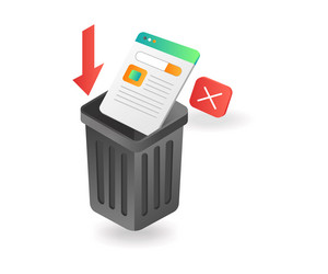 throwing folder data to trash vector image