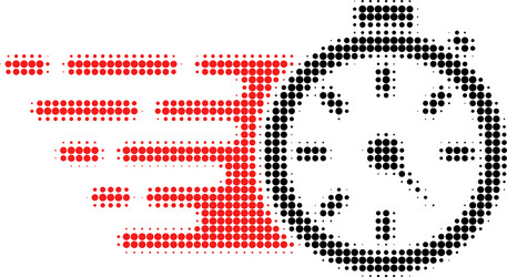 timer halftone dotted icon with fast rush effect vector image