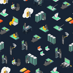 Hacker Threat Isometric Pattern vector image