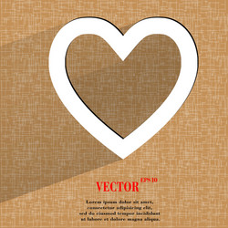 Heart flat modern web design on a geometric vector