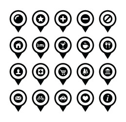 Location Pointer Icons - Travel & Navigation vector image