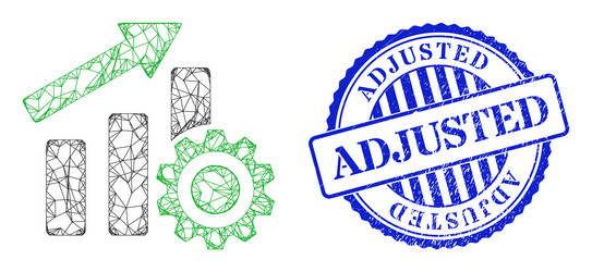 Rubber adjusted seal and net progress chart vector