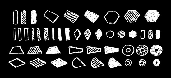 set of abstract geometric basic shapes drawn vector image