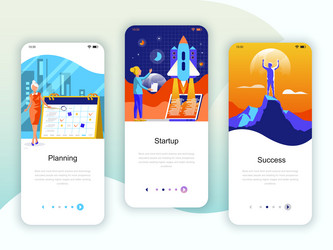 set of onboarding screens user interface kit vector image