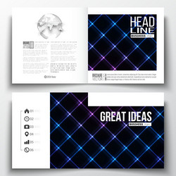 Set of square design brochure template vector