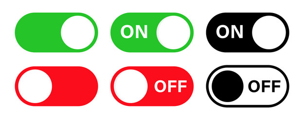 Switch toggle buttons on off isolated web vector