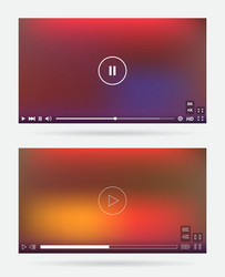 Video player window with menu and buttons panel vector