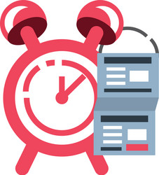 alarm clock with document vector image