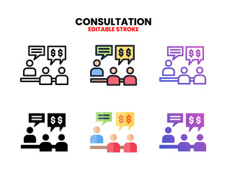 consulting icon set with different styles vector image