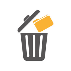 delete file trash can flat design vector