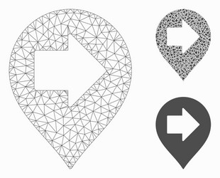 Right arrow marker mesh network model vector