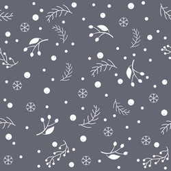 seamless pattern with berries and spruce branches vector image