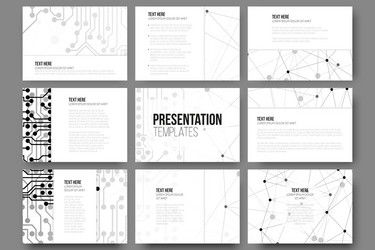 set of 9 templates for presentation slides vector image