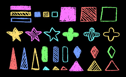 set of abstract geometric basic shapes drawn vector image