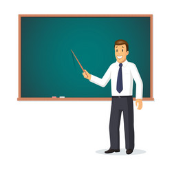 smiling teacher with pointer vector image