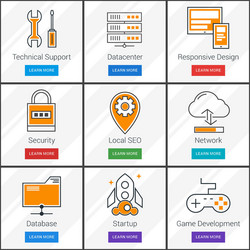 technical support data storage network startup vector image