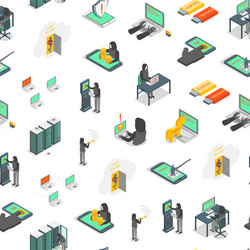 hacker signs 3d seamless pattern background vector image