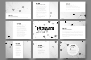 Set of 9 templates for presentation slides vector