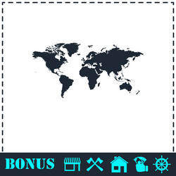 world map icon flat vector