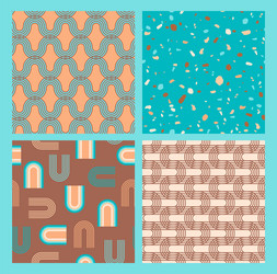 abstract geometric collection of seamless patterns vector image