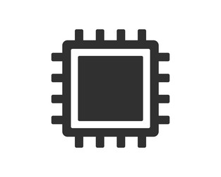 ai computer microchip icon cpu processor chip vector image