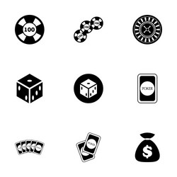 Black casino icon set vector