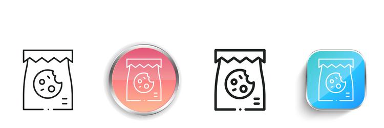 food package icon thin linear regular and button vector image