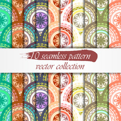 Seamless abstract geometric pattern set vector