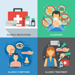 allergy flat set vector