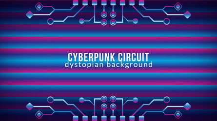 Cyberpunk circuit with gradient bar pattern vector