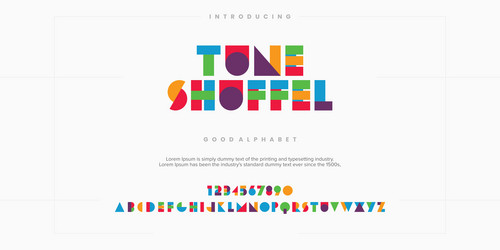 tune shuffel abstract minimal modern alphabet font vector image