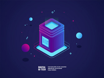 vpn technology and informtion encryption big data vector image