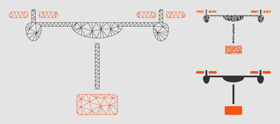 drone shipment mesh network model vector image