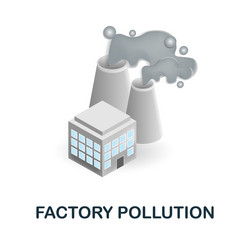 Factory pollution icon 3d from ecology and energy vector